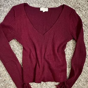 Burgundy Long Sleeve Top